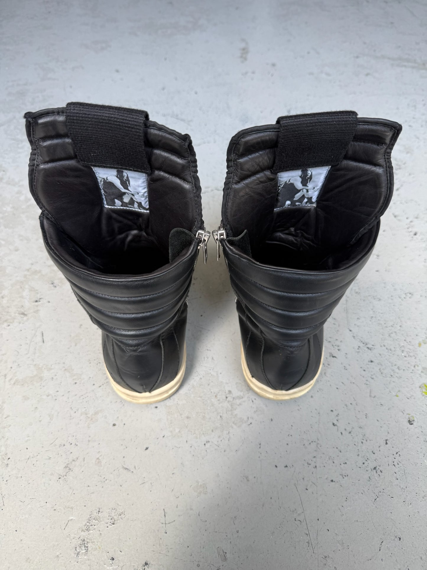 Rick Owens DRKSHDW Black Leather Geobasket (43.5)