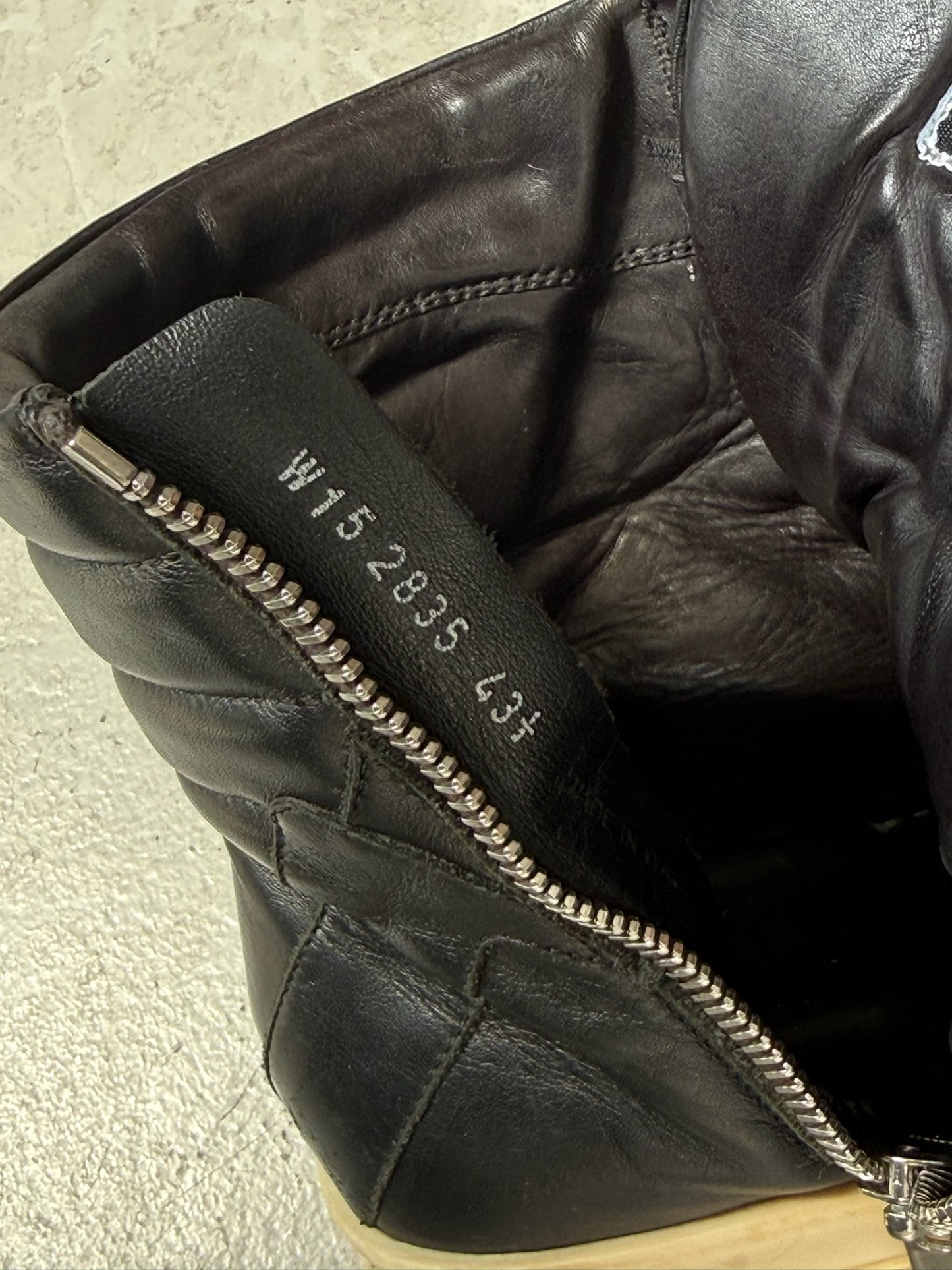 Rick Owens DRKSHDW Black Leather Geobasket (43.5)