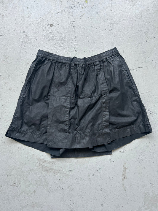 Rick Owens DRKSDW Black Waxed Shorts (M)