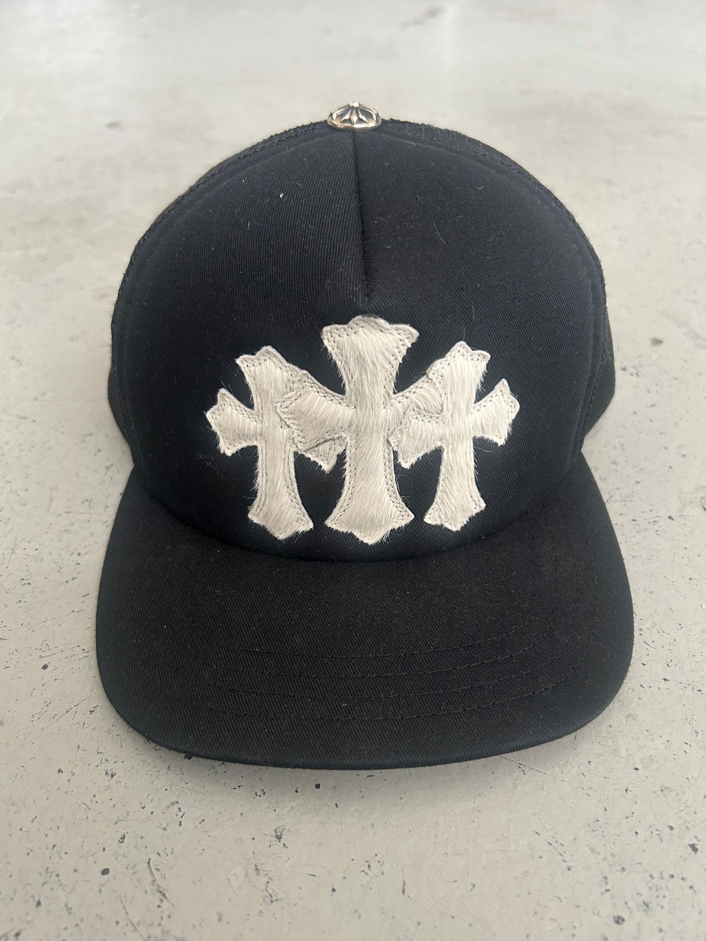 Chrome Hearts Triple Cross Cemetery Mohair Hat (OS)