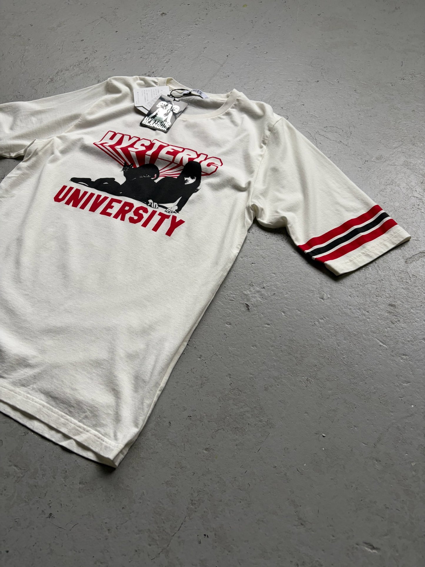 Hysteric Glamour University White Graphic Short Sleeve Shirt (L)