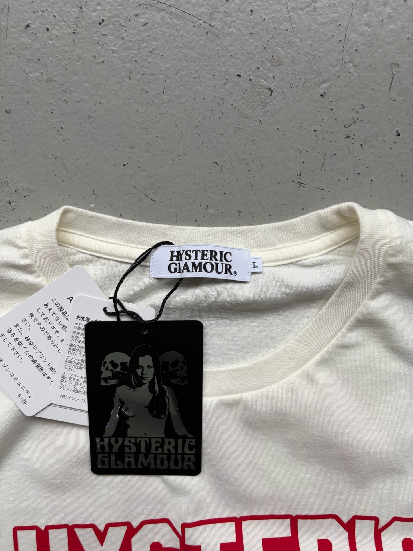 Hysteric Glamour University White Graphic Short Sleeve Shirt (L)