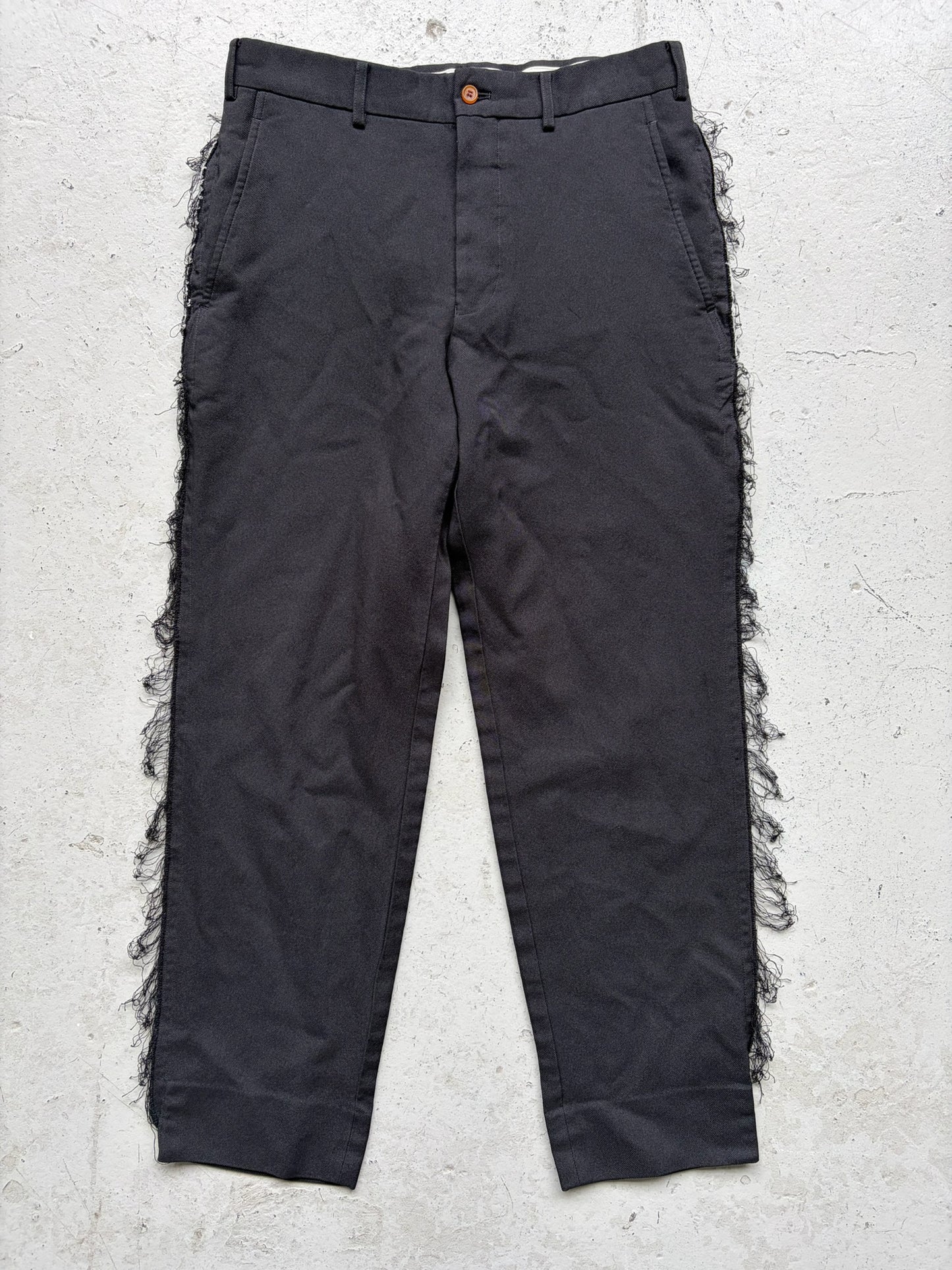 Comme Des Garcons Homme Duex Black Fringe Trousers (S)