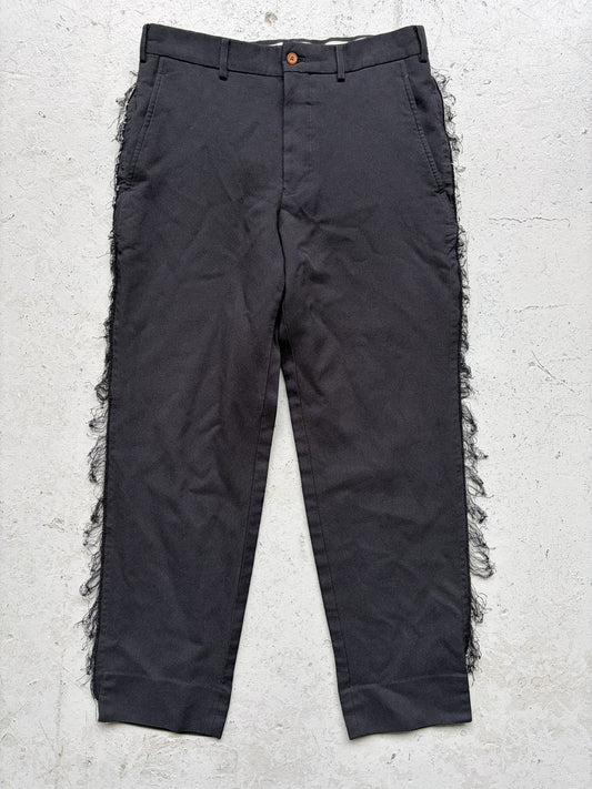 Comme Des Garcons Homme Duex Black Fringe Trousers (S)