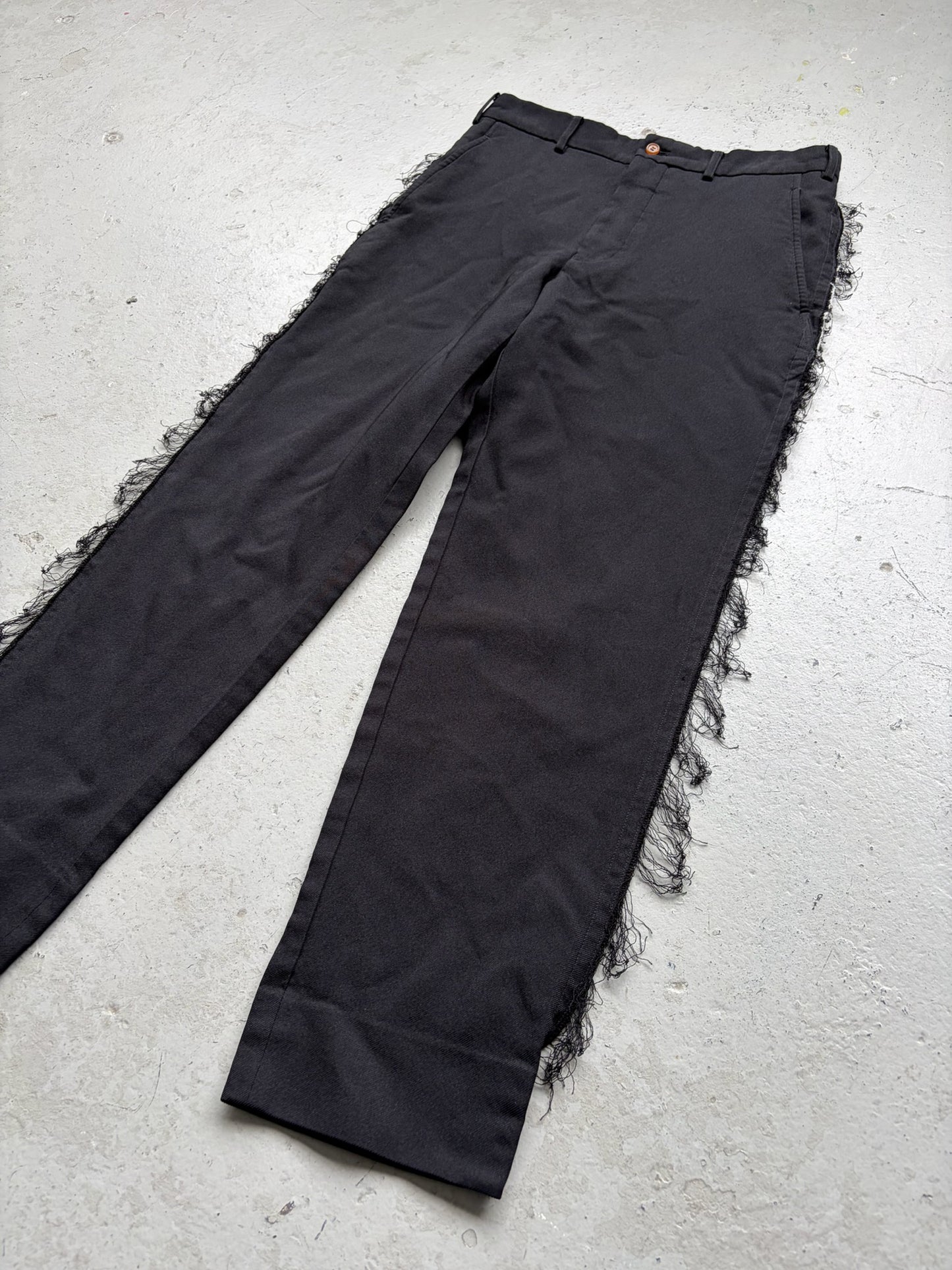 Comme Des Garcons Homme Duex Black Fringe Trousers (S)