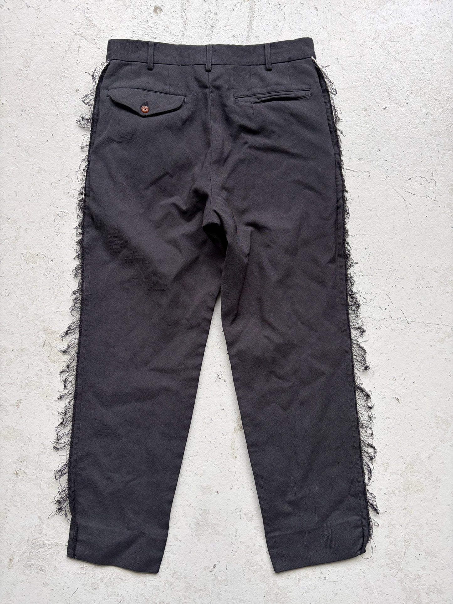 Comme Des Garcons Homme Duex Black Fringe Trousers (S)