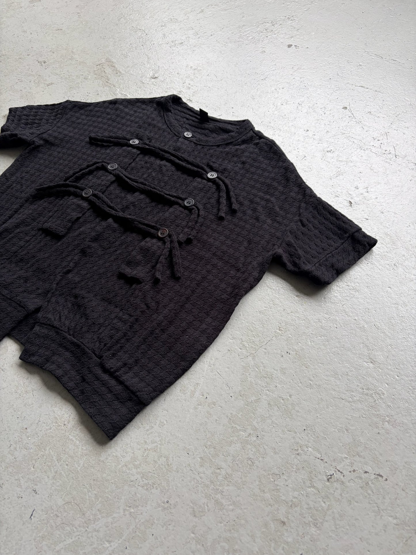 Yohji Yamamoto Y's Black Rope Button Up Shirt (2)