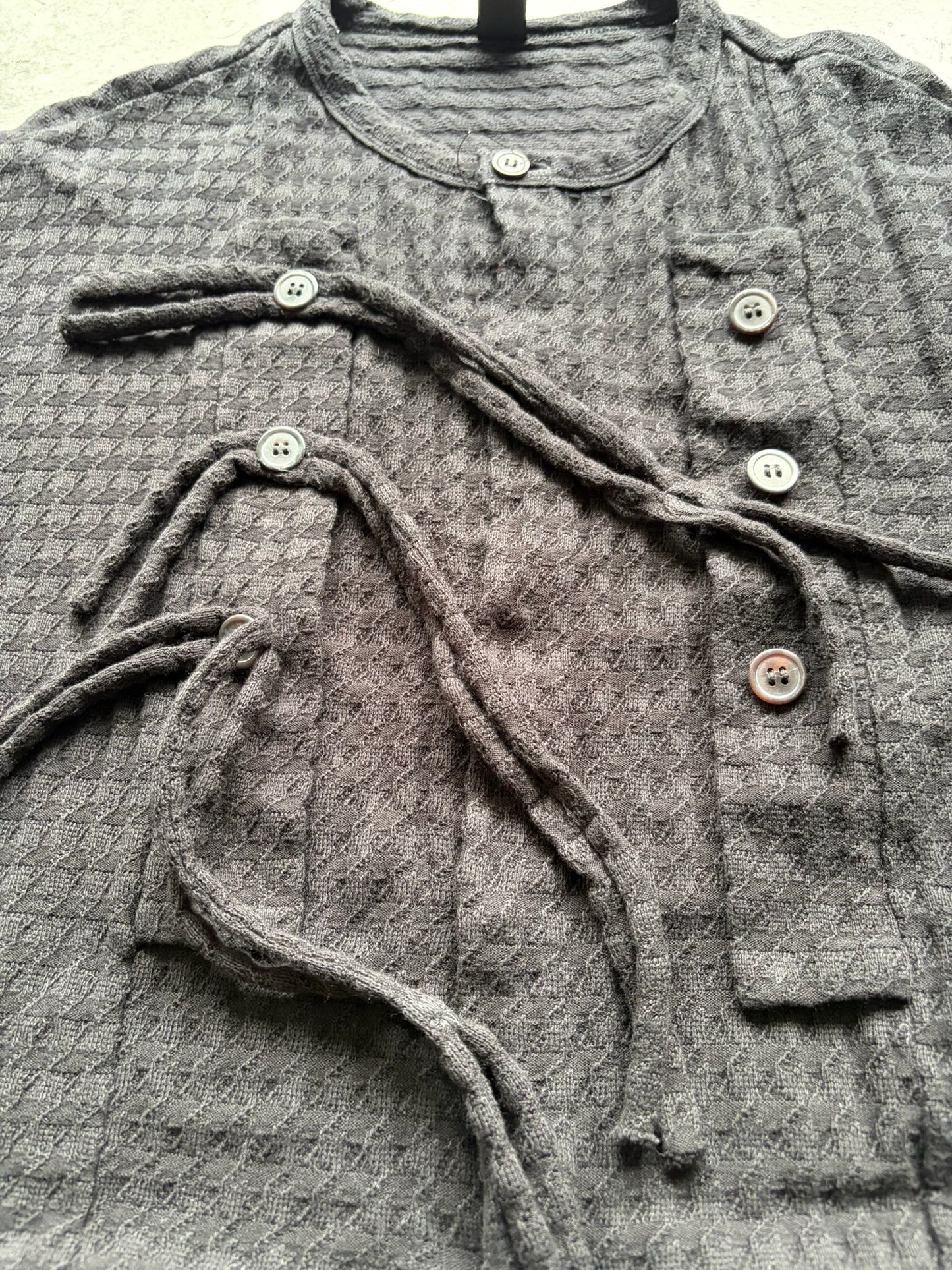 Yohji Yamamoto Y's Black Rope Button Up Shirt (2)