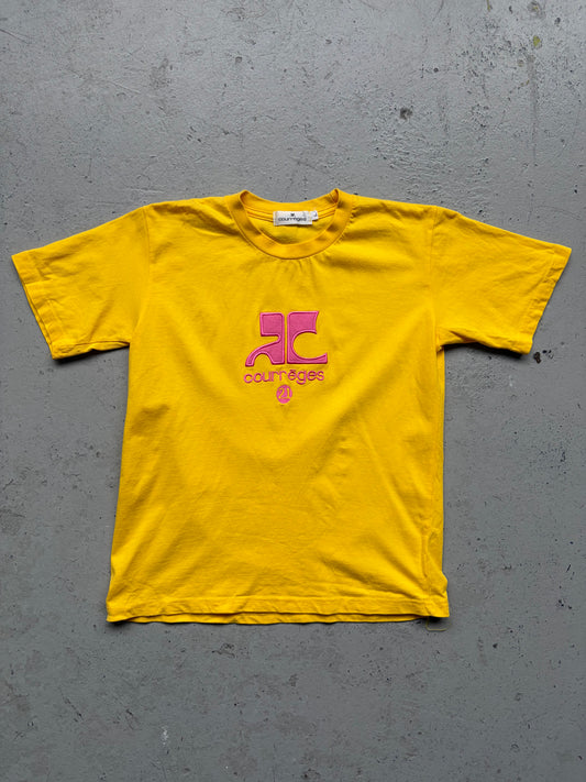Courreges Yellow Short Sleeve Shirt (L)