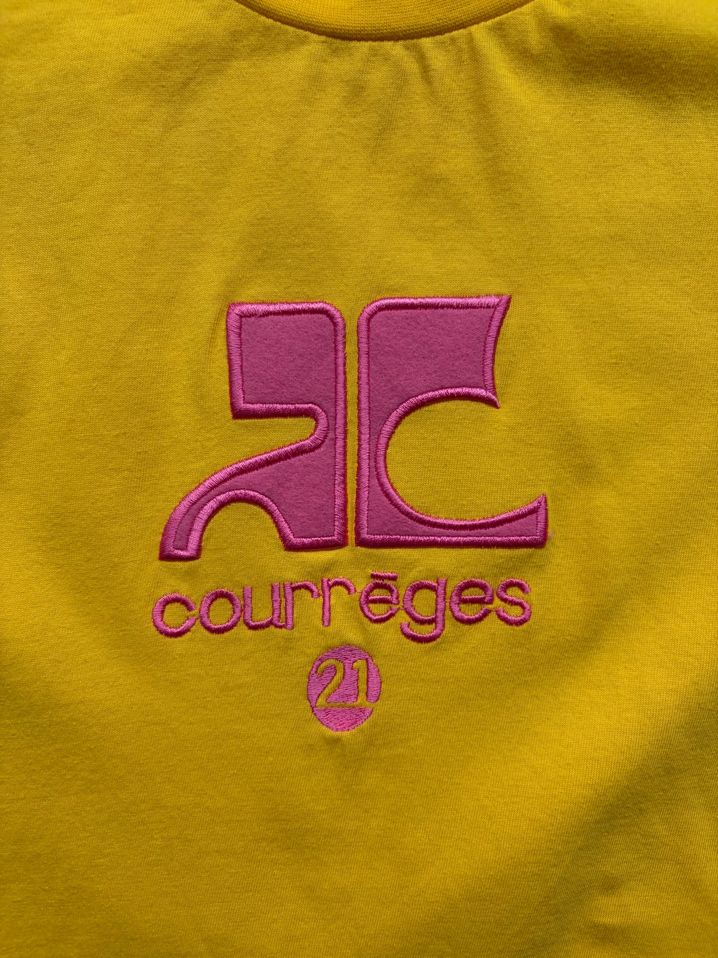 Courreges Yellow Short Sleeve Shirt (L)