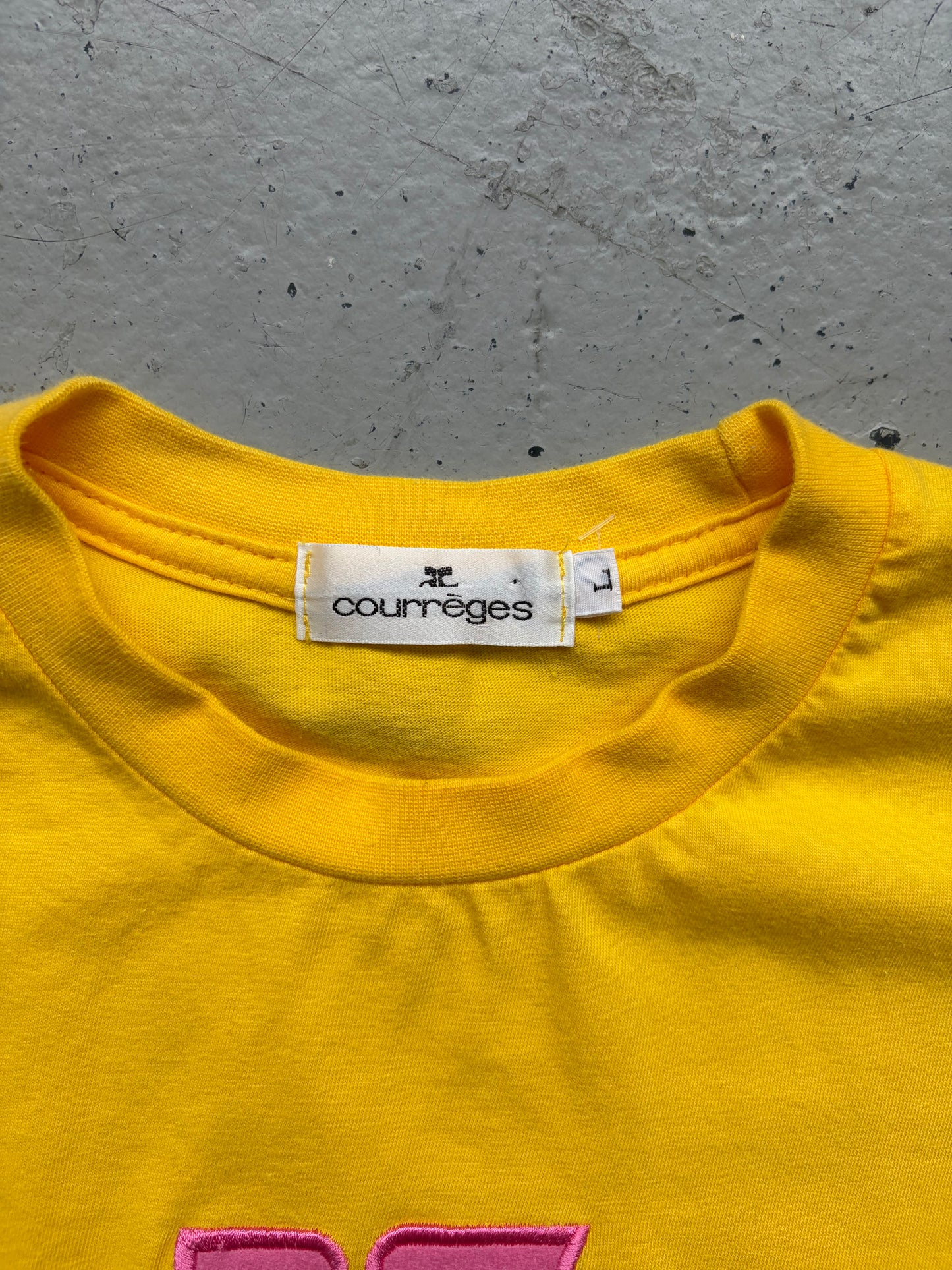 Courreges Yellow Short Sleeve Shirt (L)