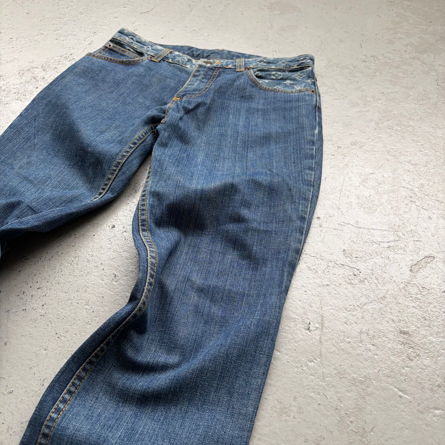 Louis Vuitton FW06 By Marc Jacobs Monogram Bootcut Denim (38)