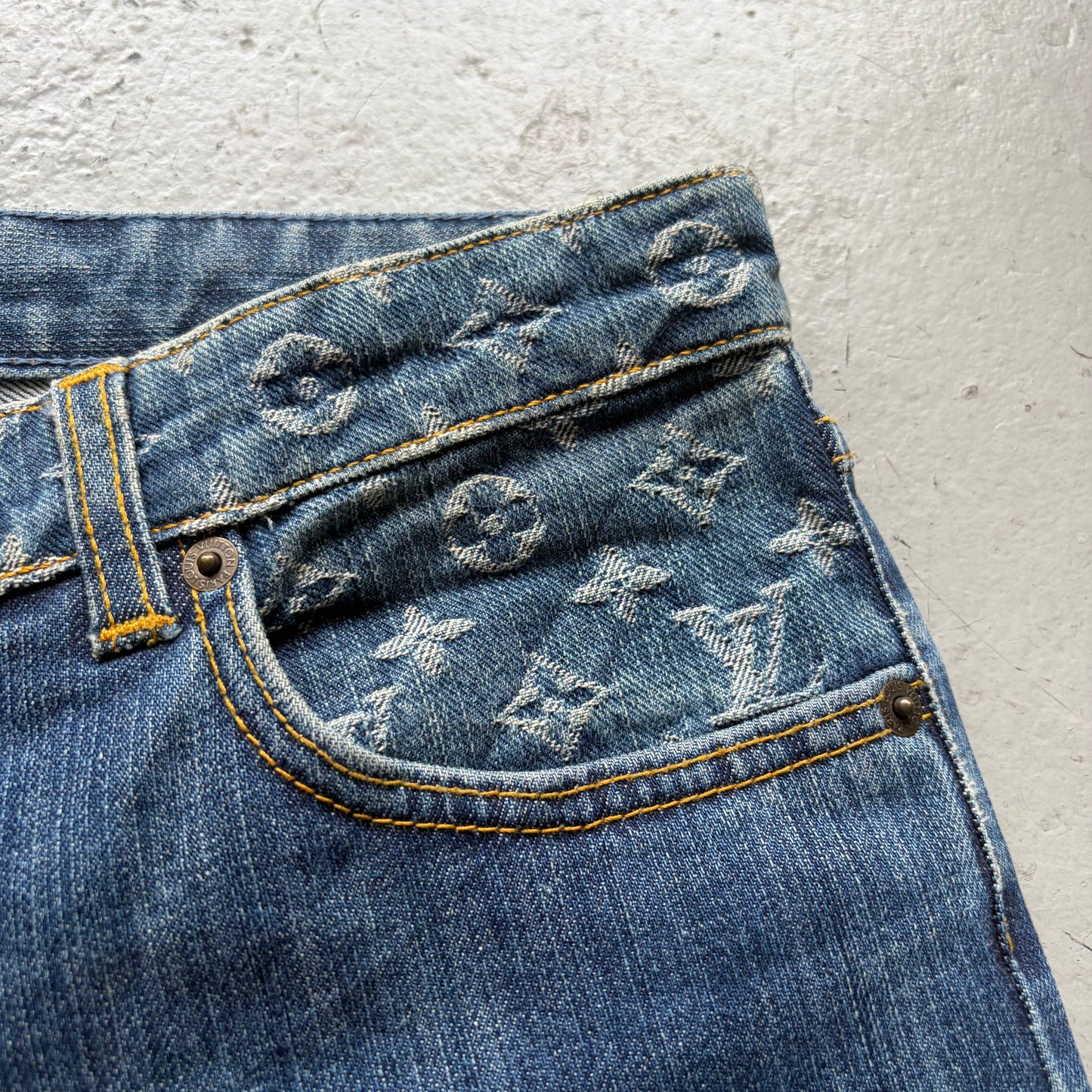 Louis Vuitton FW06 By Marc Jacobs Monogram Bootcut Denim (38)