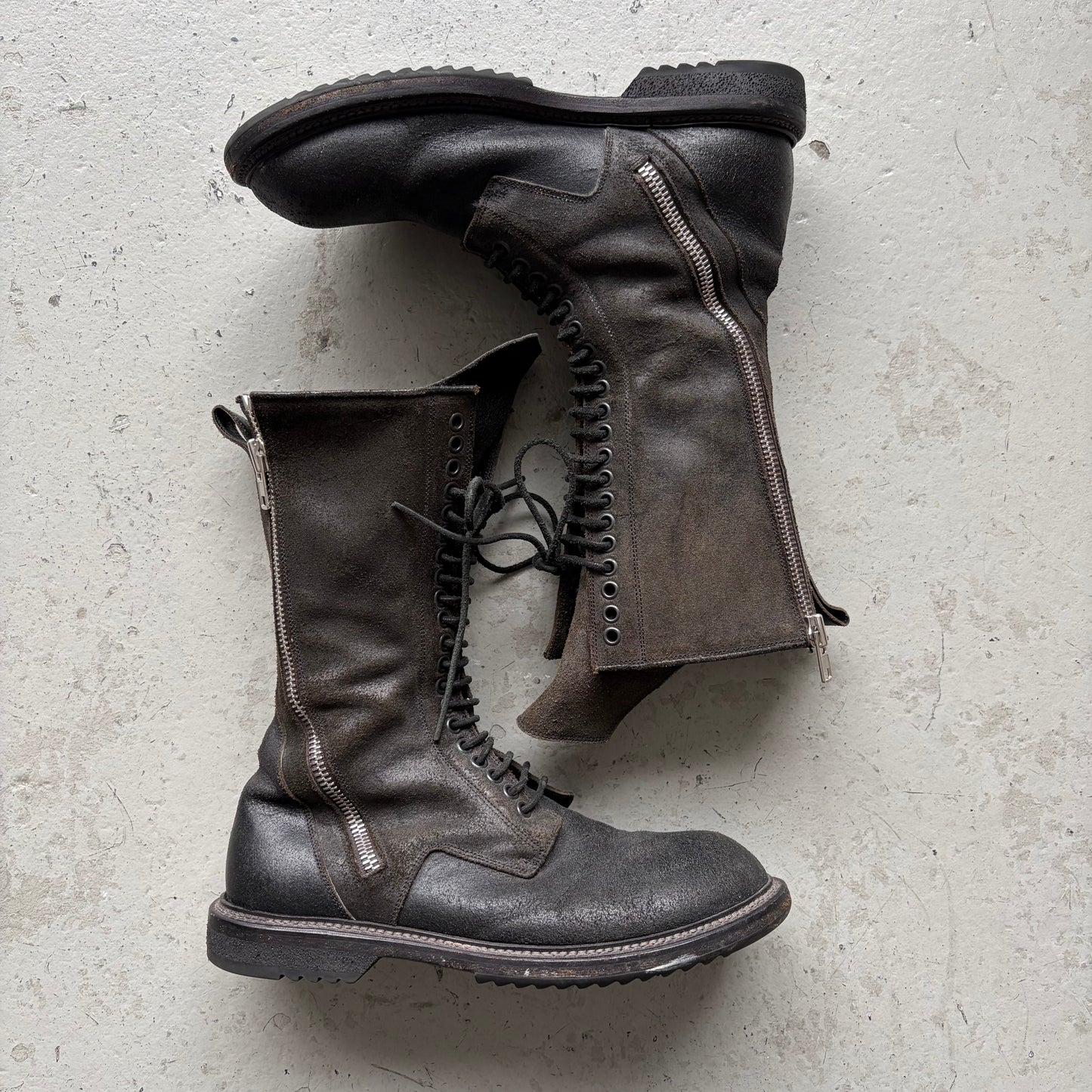 Rick Owens SS14 VICIOUS Zip Combat Boots (41)