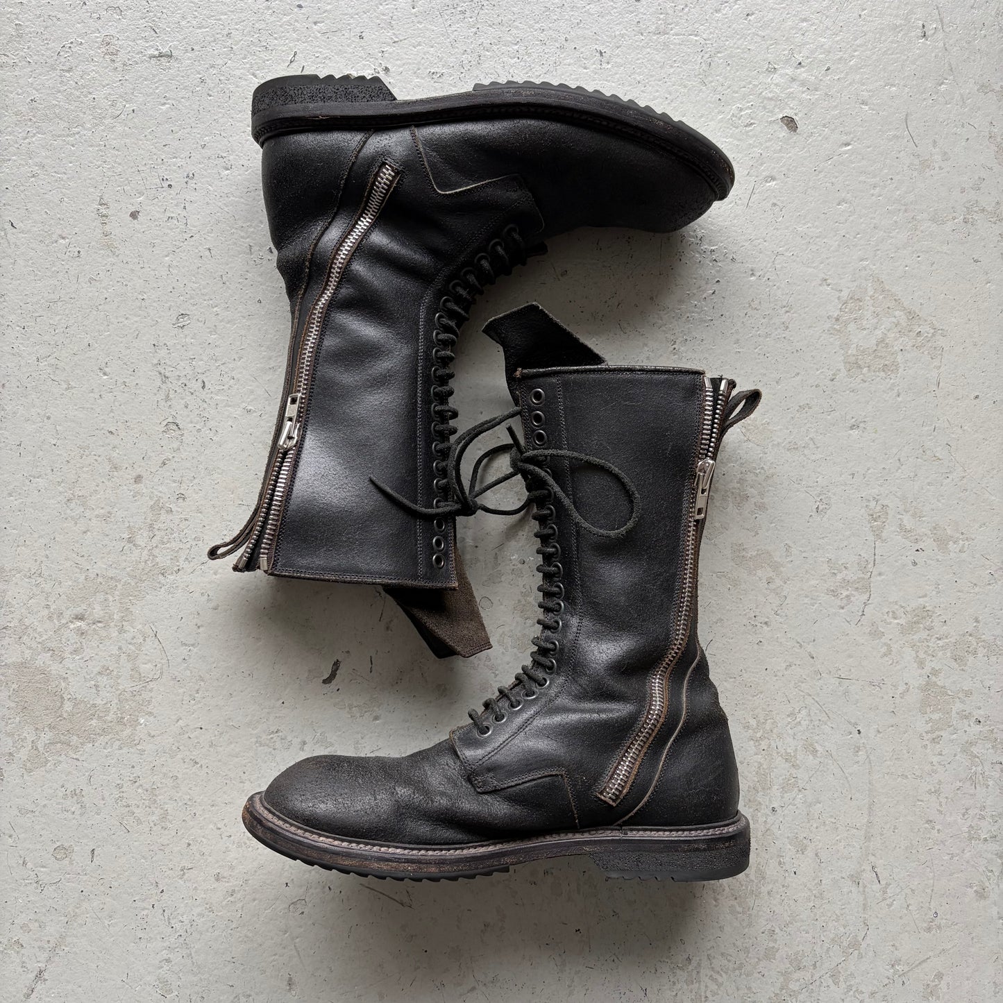 Rick Owens SS14 VICIOUS Zip Combat Boots (41)