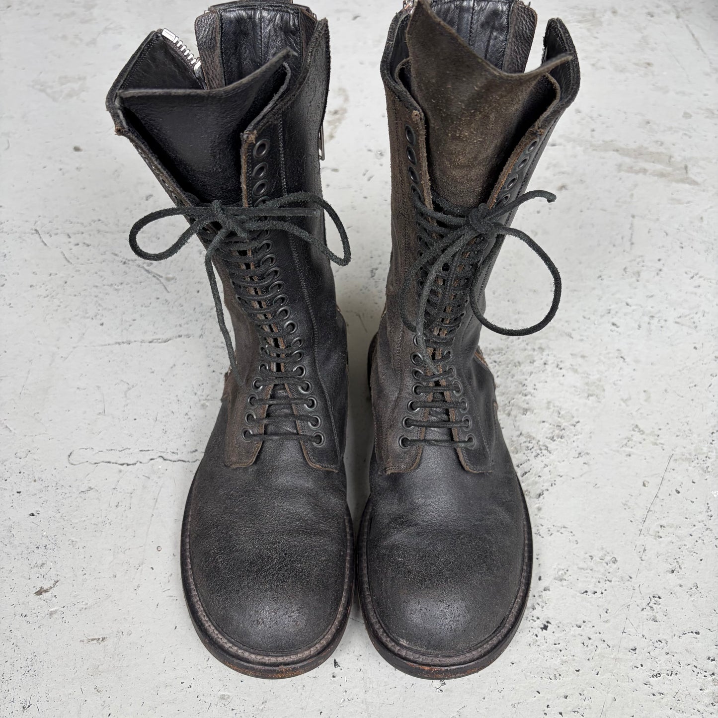 Rick Owens SS14 VICIOUS Zip Combat Boots (41)