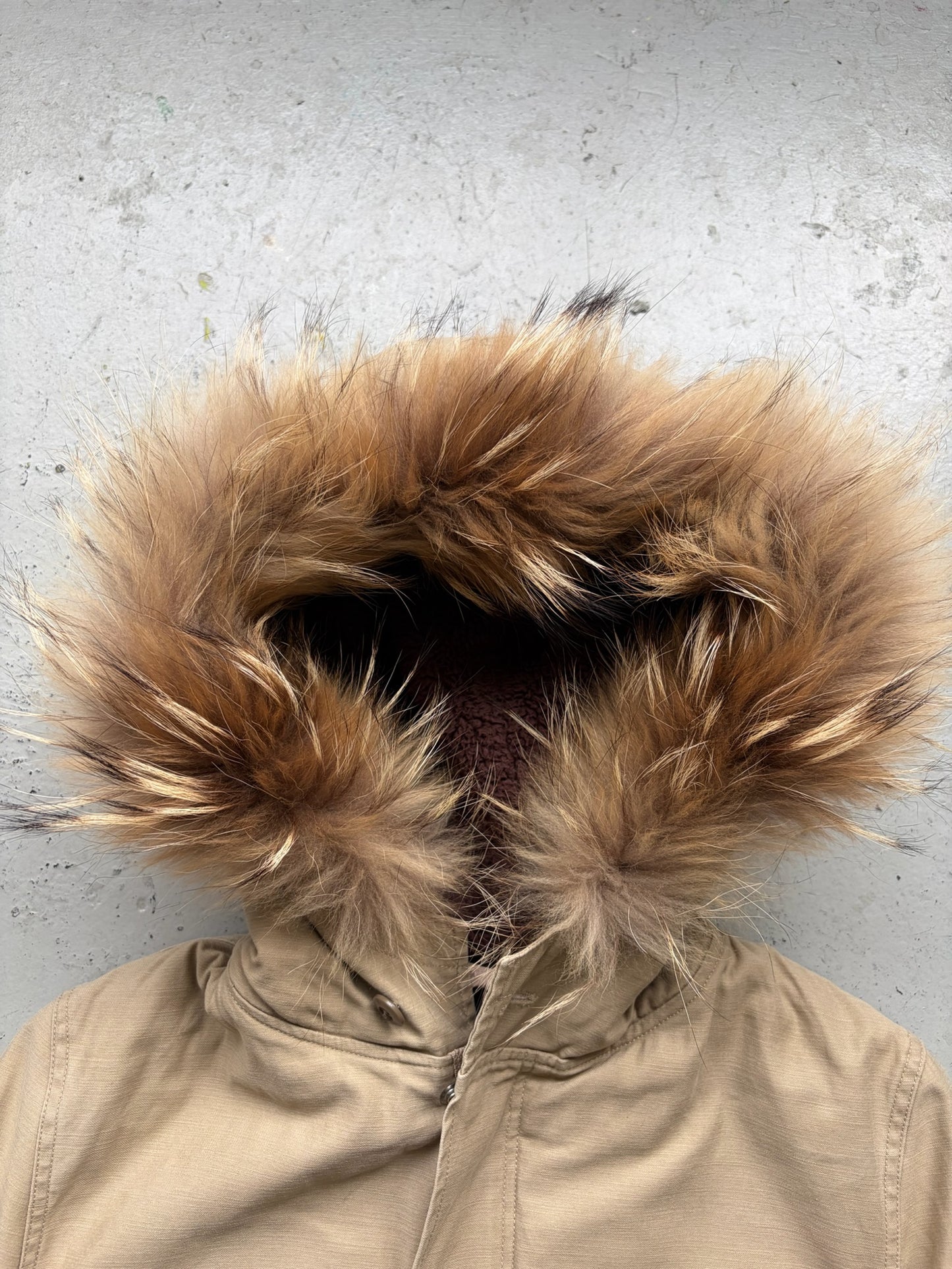 Discovered Tan Fishtail Fur Hooded Parka (2)