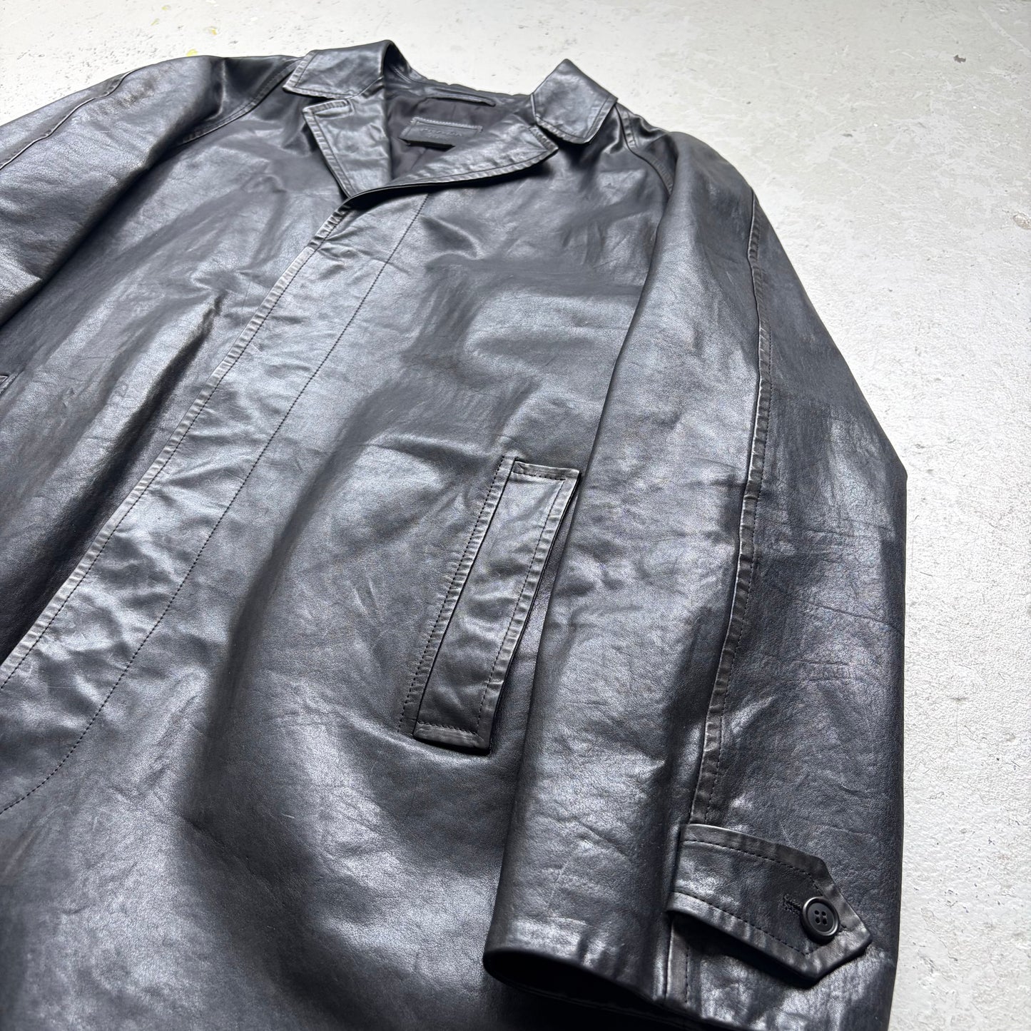 Prada 2022 Calf Leather Long Coat (48)