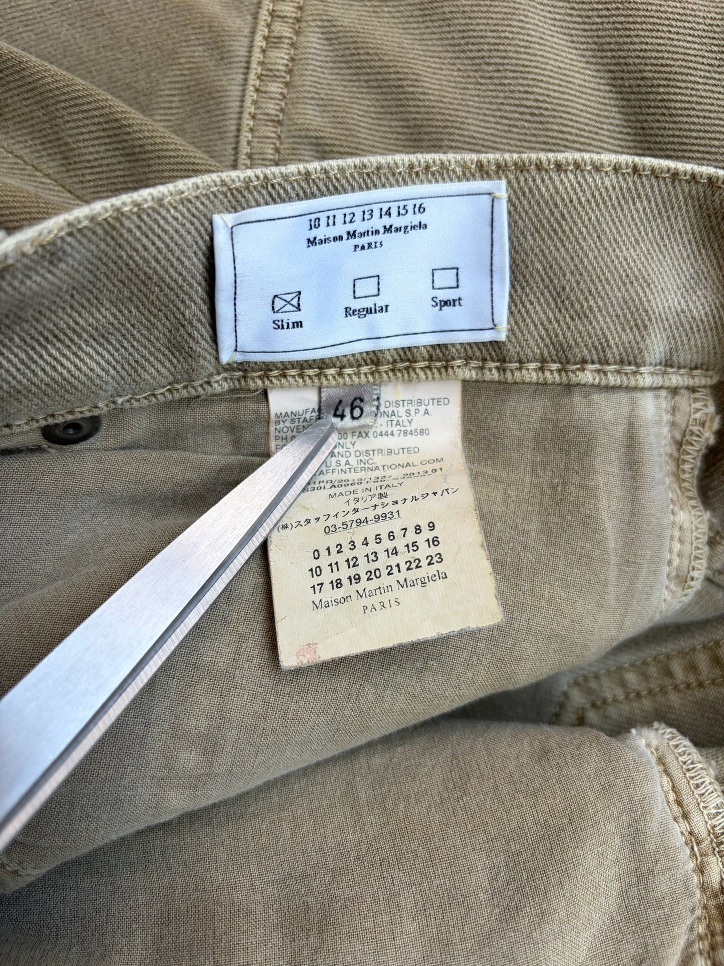 Maison Martin Margiela 13SS Slim Cut Tan Denim (46)