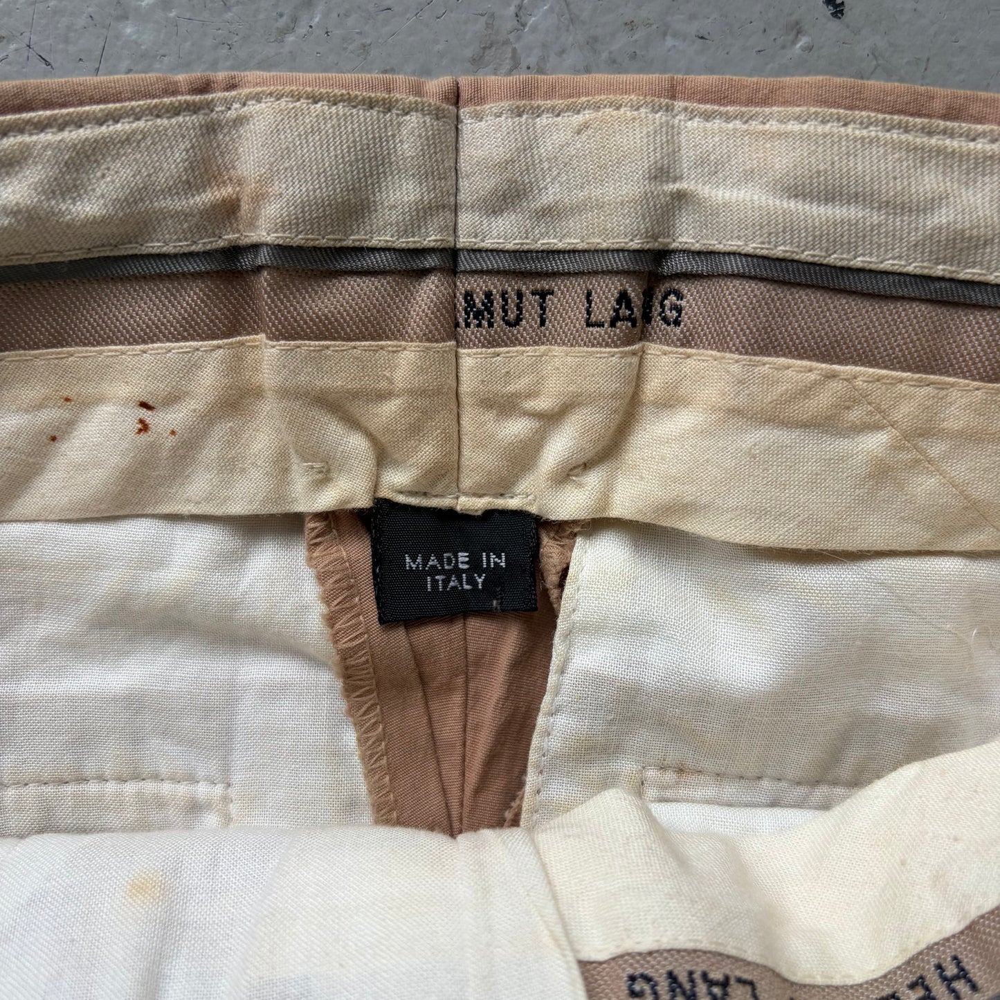 Helmut Lang AW97 Sand Washed Cotton Bootcut Trouser (40)