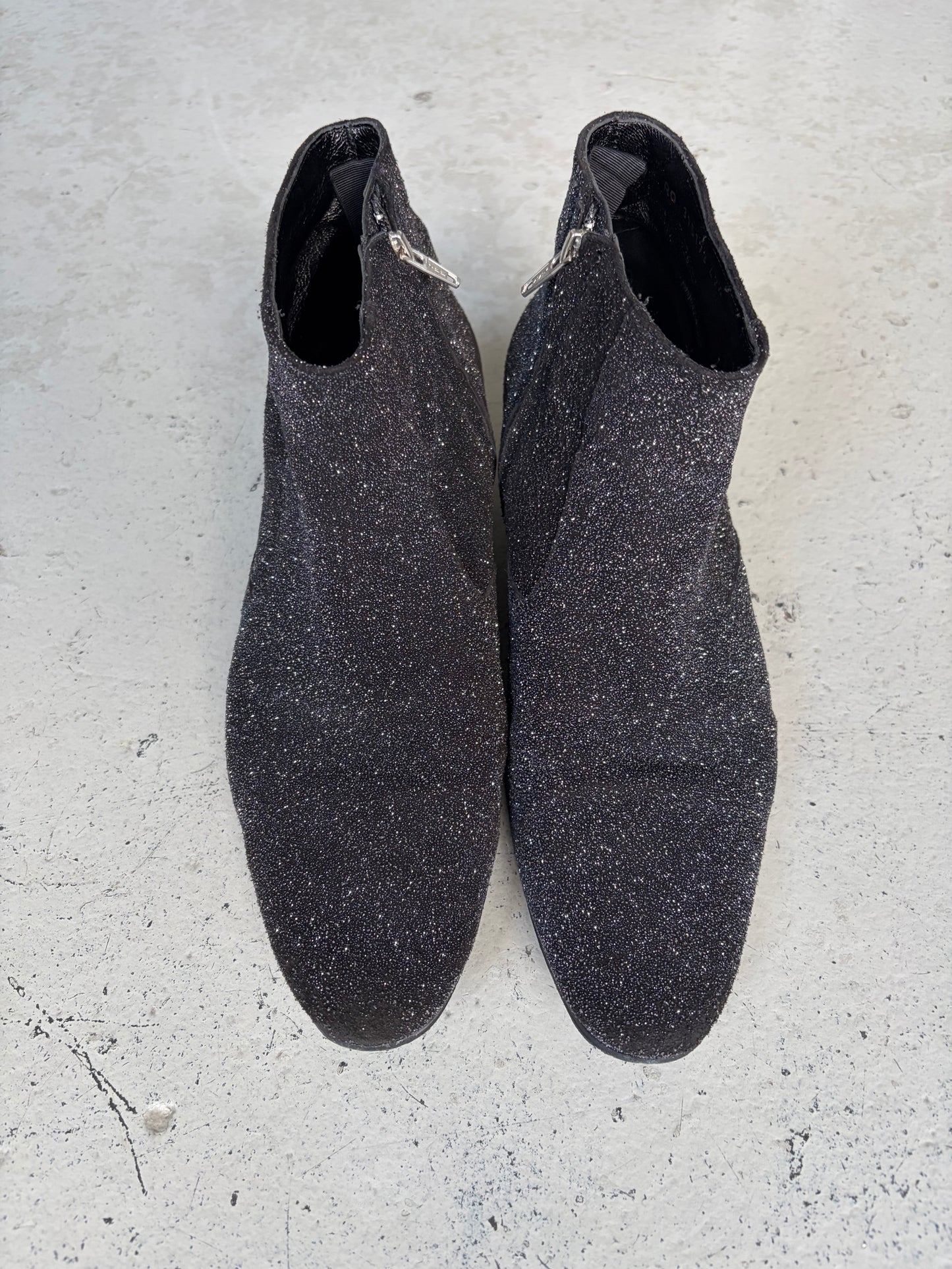 Saint Laurent Paris AW13 Black Glitter Ankle Boots (42.5)