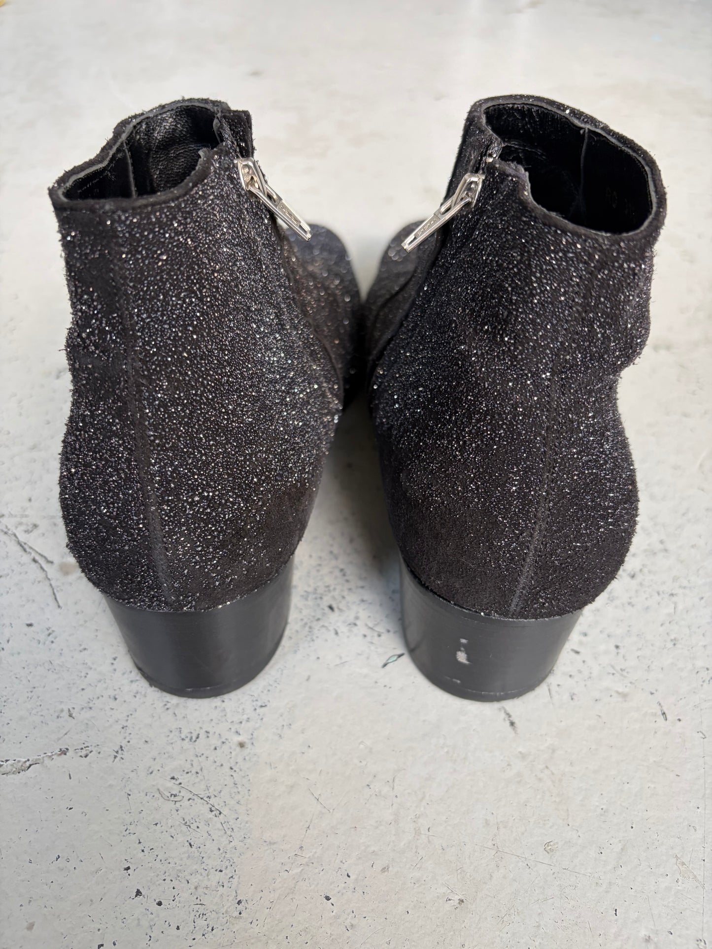 Saint Laurent Paris AW13 Black Glitter Ankle Boots (42.5)