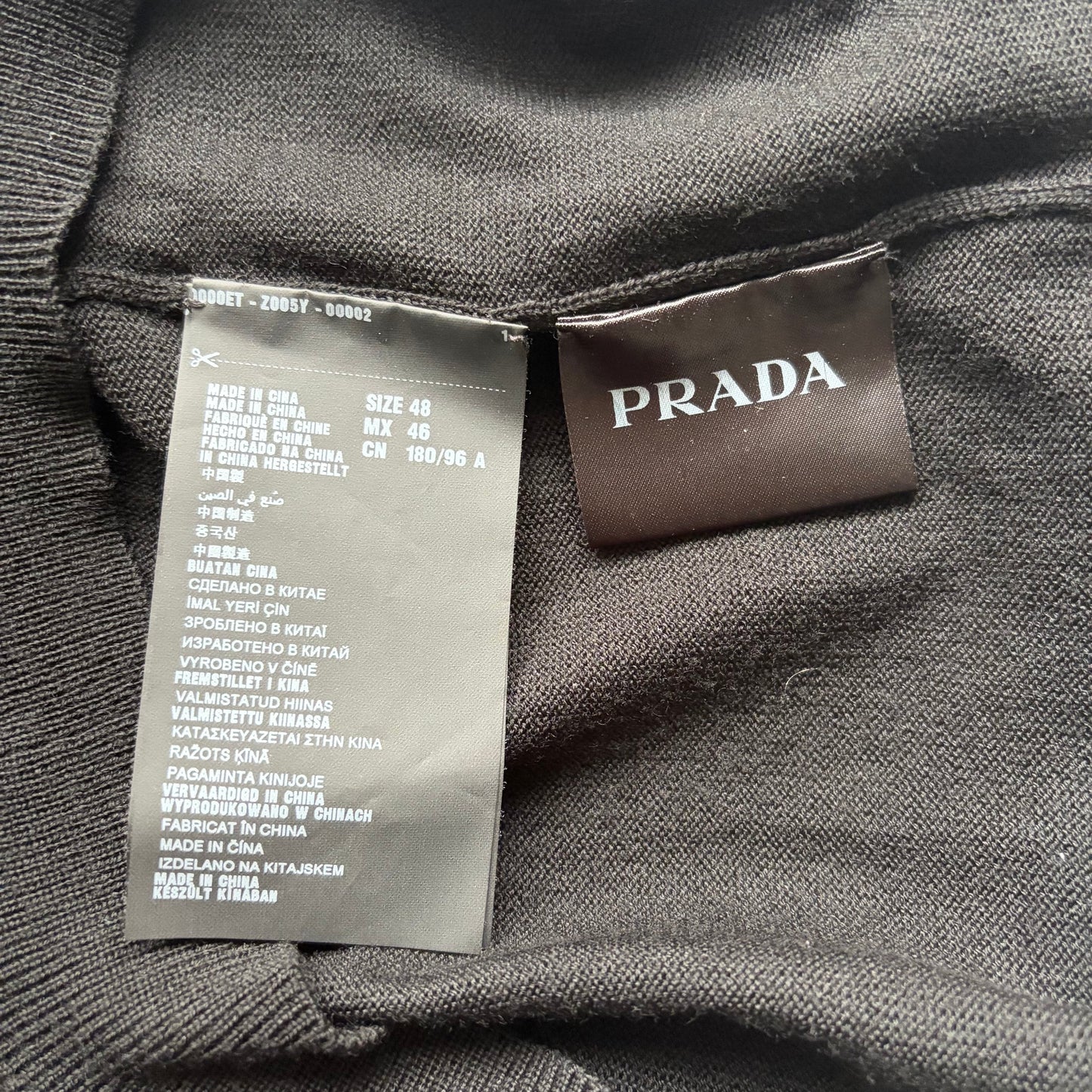 Prada Black Wool Sleeveless V Neck Sweater (48)