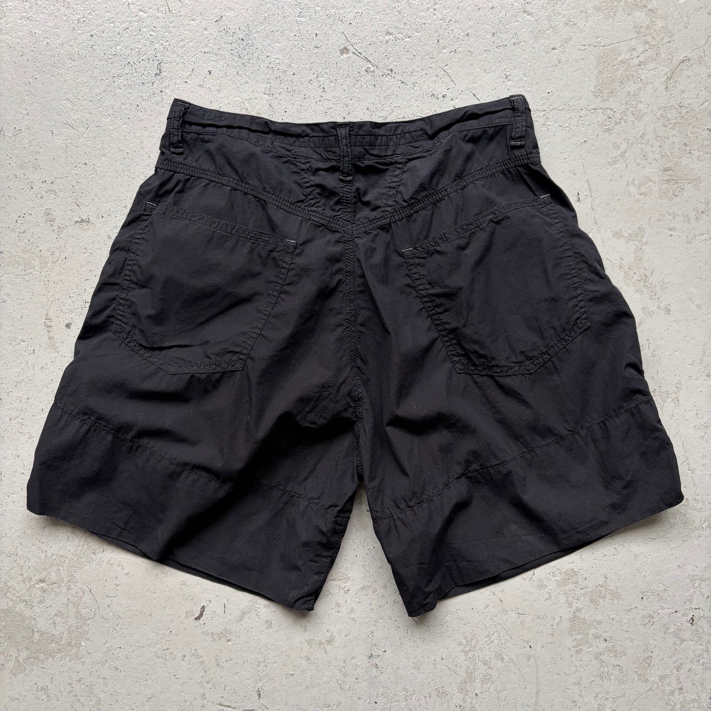 Marithe Francois Girbaud Black Button Fly Cargo Shorts (28)
