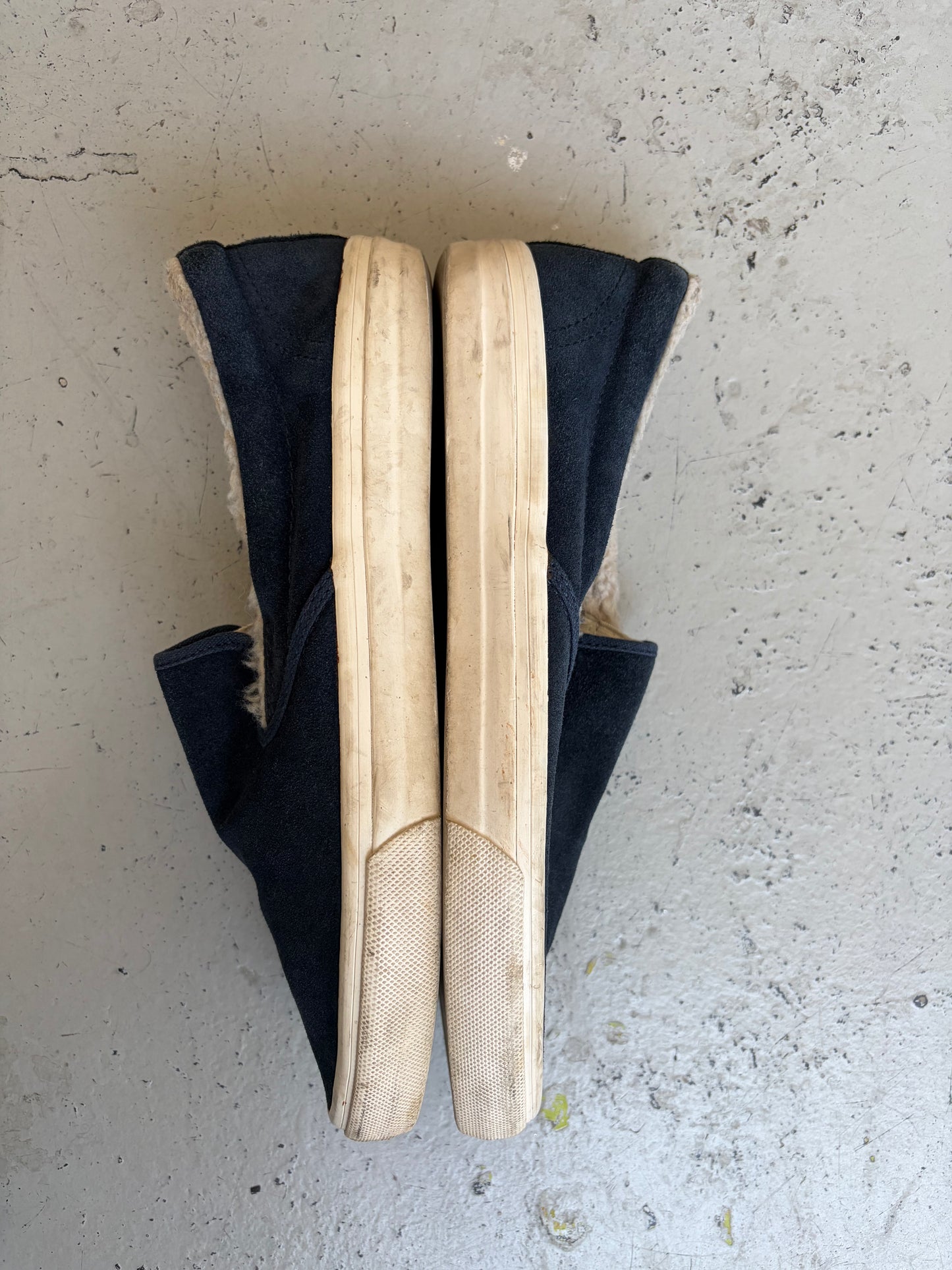 Junya Watanabe Grey Fur Lined Slip On Sneakers (9)