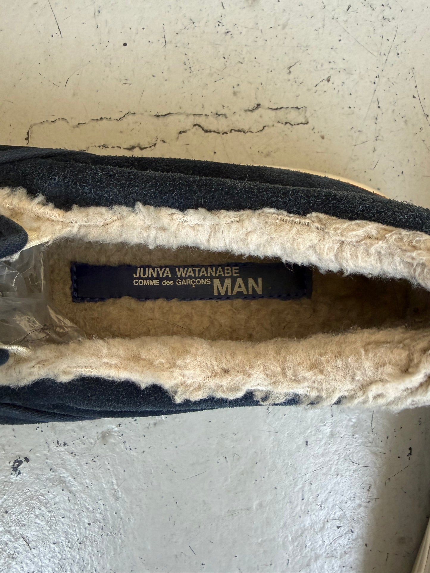 Junya Watanabe Grey Fur Lined Slip On Sneakers (9)