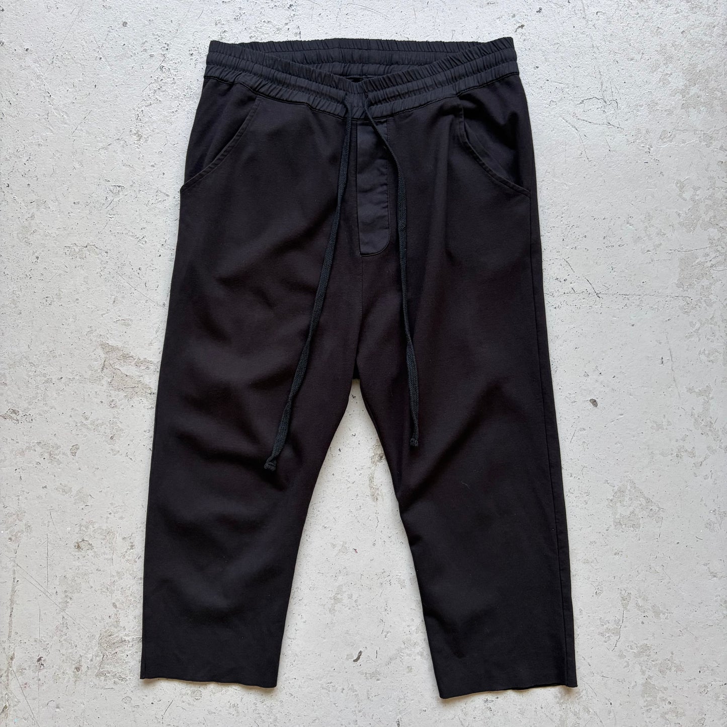 Thom Krom Black Cotton Cropped Bottoms (M)