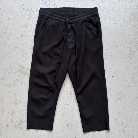 Thom Krom Black Cotton Cropped Bottoms (M)