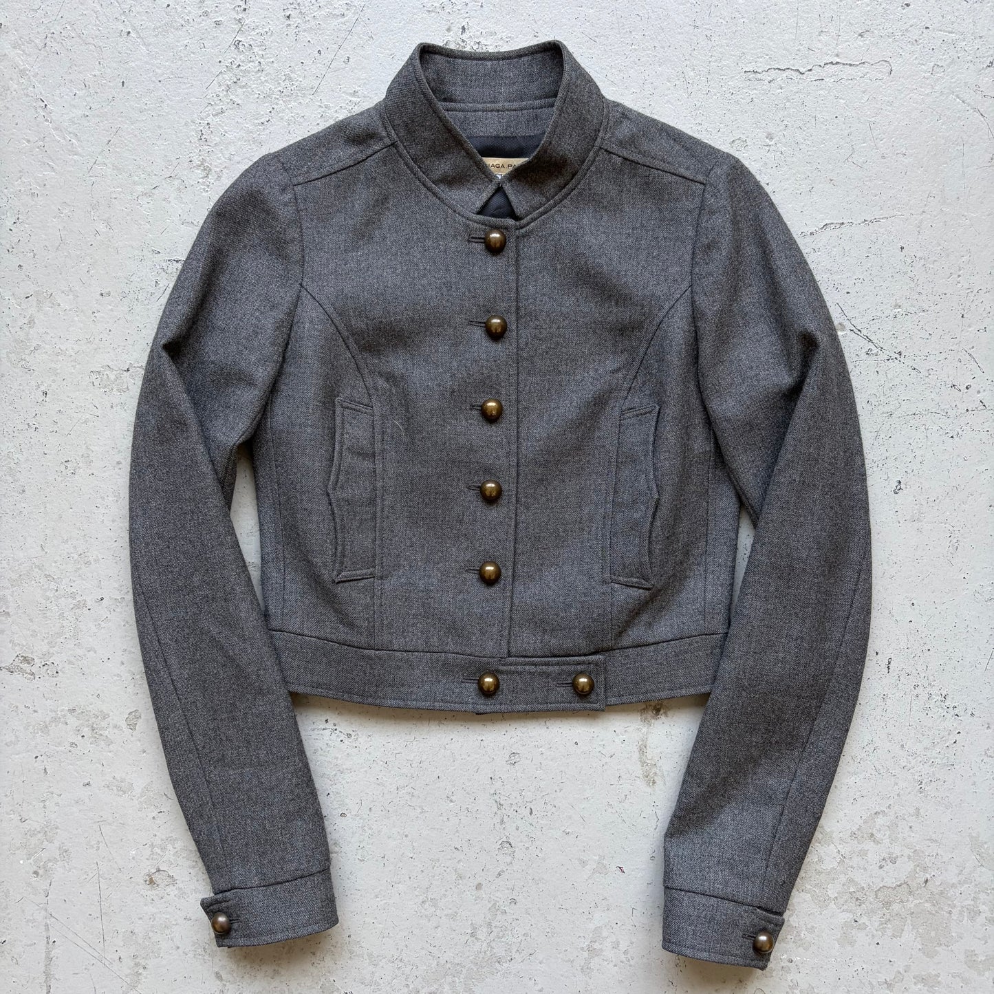Balenciaga Cropped Grey Napoleon Jacket (38)