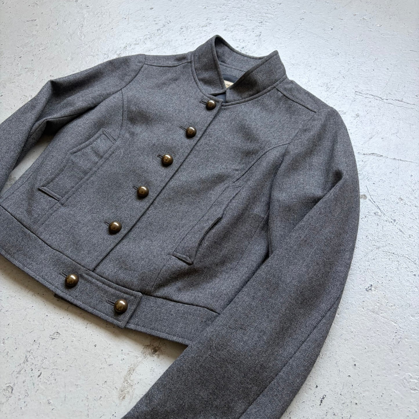 Balenciaga Cropped Grey Napoleon Jacket (38)