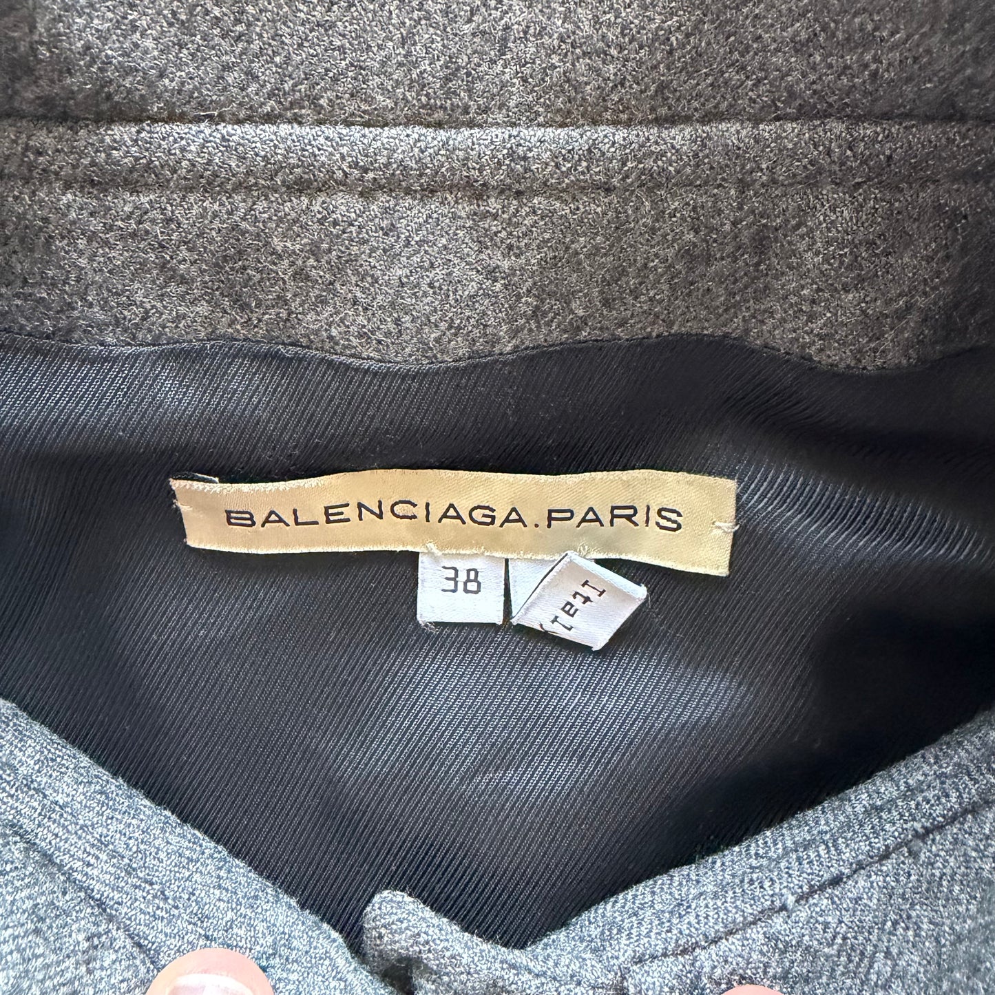 Balenciaga Cropped Grey Napoleon Jacket (38)