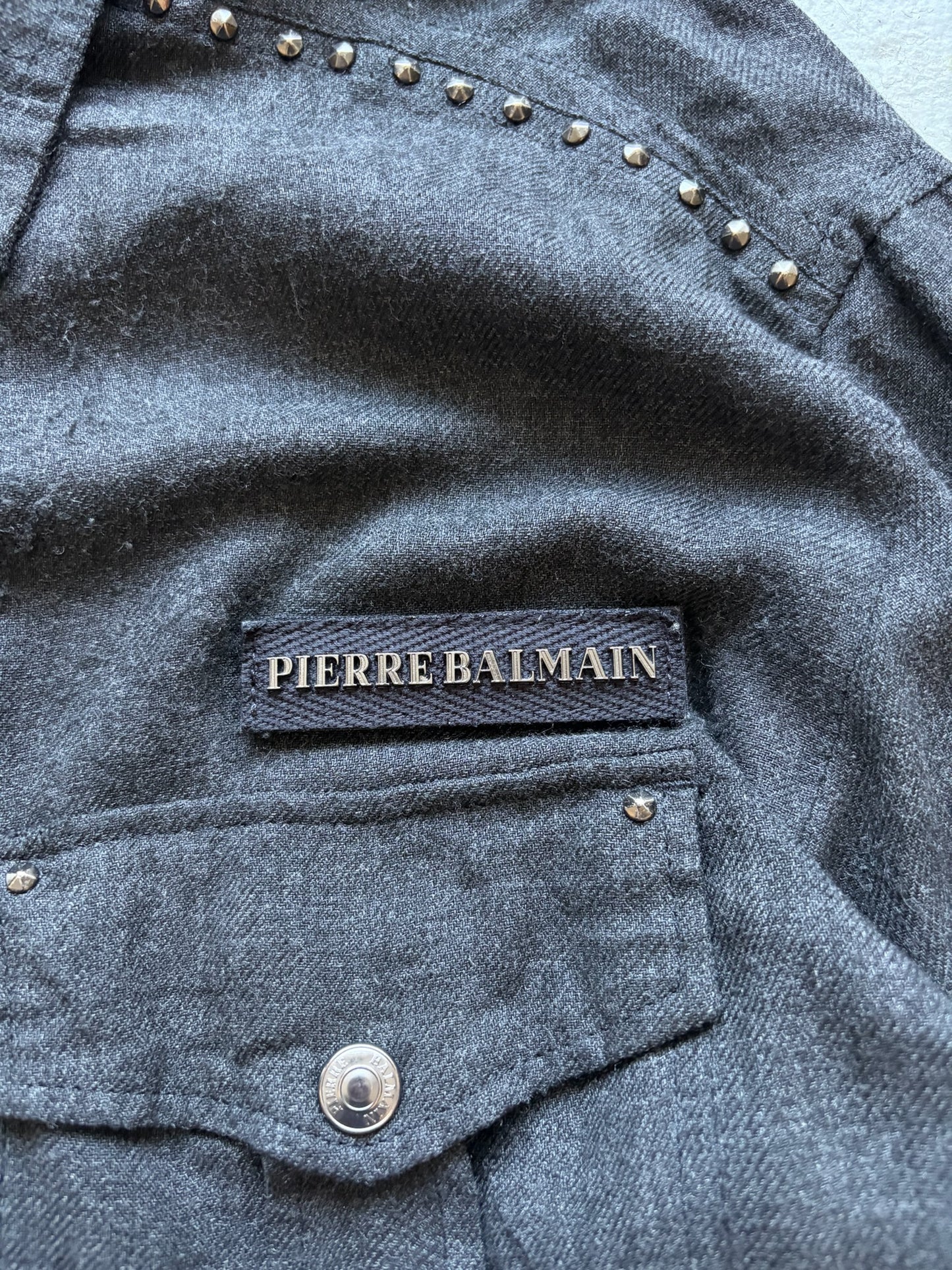 Pierre Balmain Studded Grey Zip Up (32)