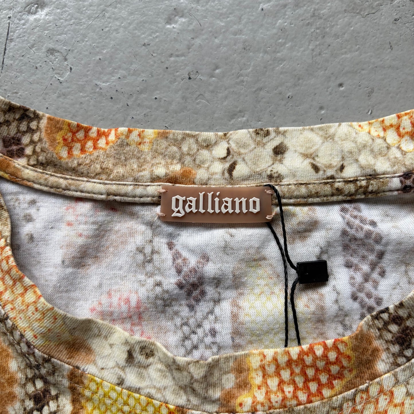 John Galliano Snake Skin Short Sleeve Shirt (L)