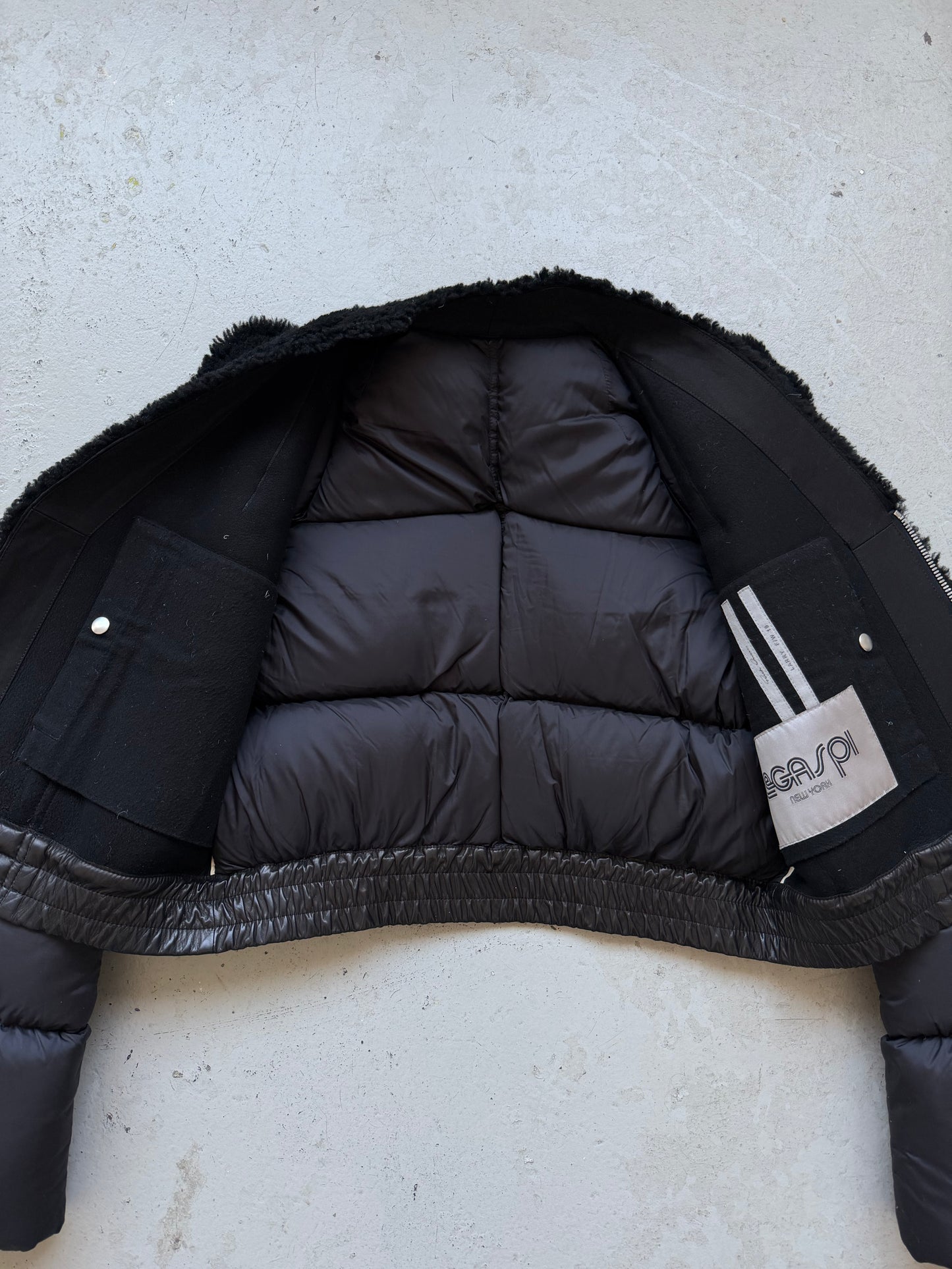 Rick Owens FW19 LARRY Runway Cropped Zionic Shearling Down Jacket (44)
