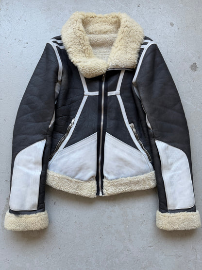 Rick Owens FW08 STAG Black & White Geo Shearling Jacket (S)