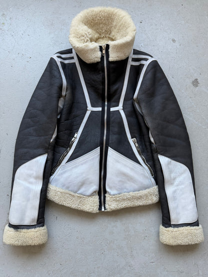 Rick Owens FW08 STAG Black & White Geo Shearling Jacket (S)
