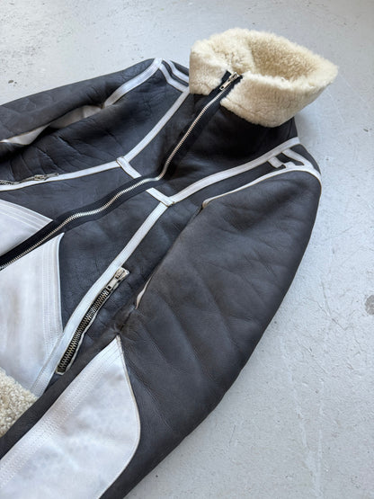 Rick Owens FW08 STAG Black & White Geo Shearling Jacket (S)