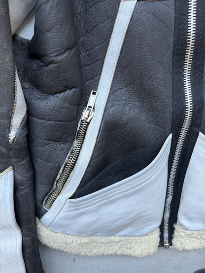 Rick Owens FW08 STAG Black & White Geo Shearling Jacket (S)