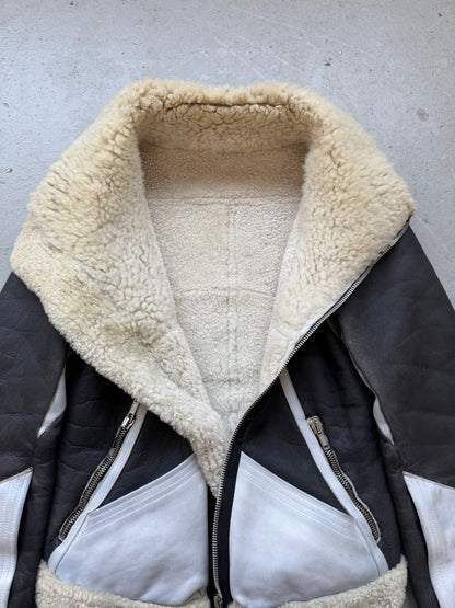 Rick Owens FW08 STAG Black & White Geo Shearling Jacket (S)