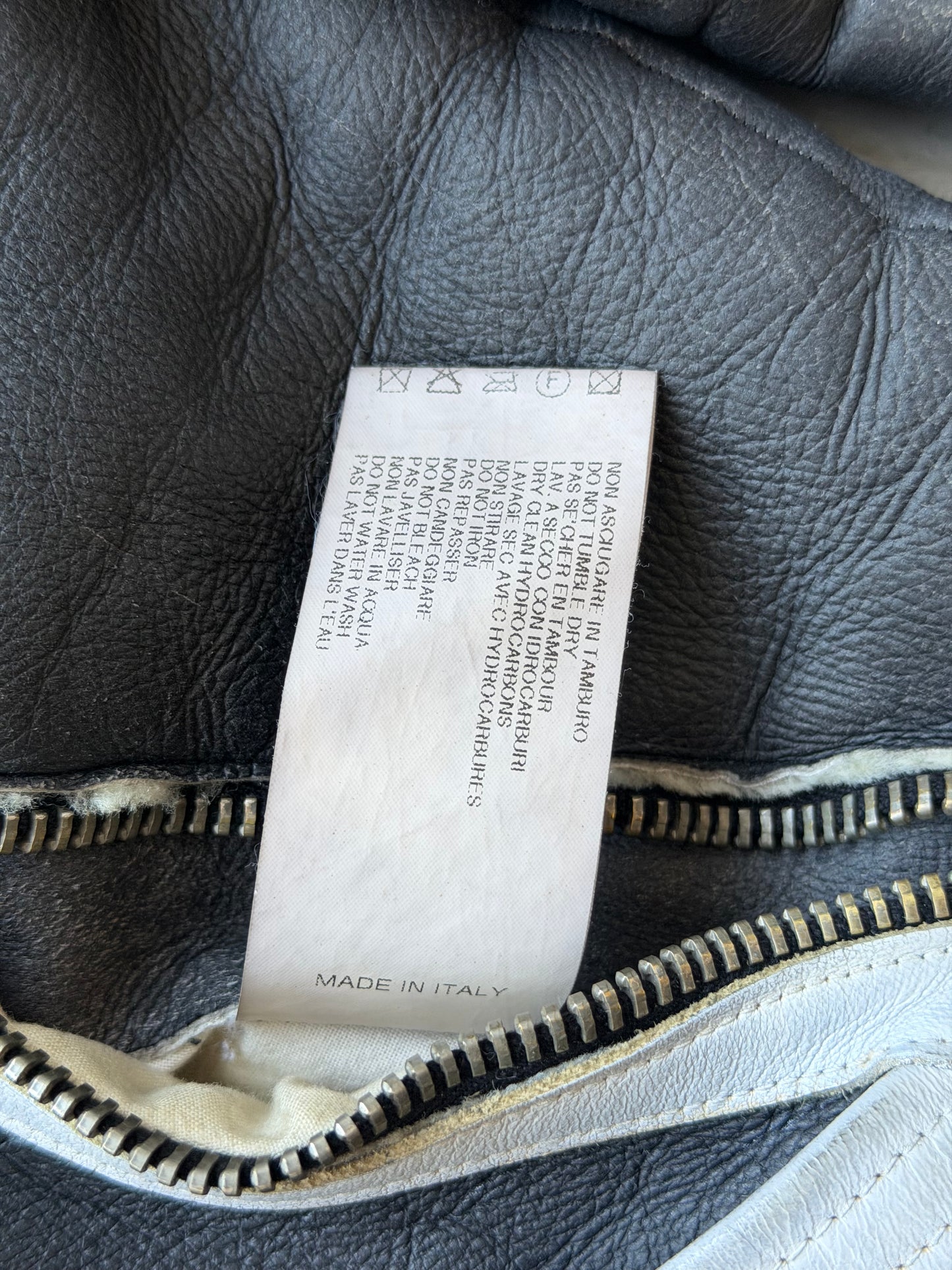 Rick Owens FW08 STAG Black & White Geo Shearling Jacket (S)