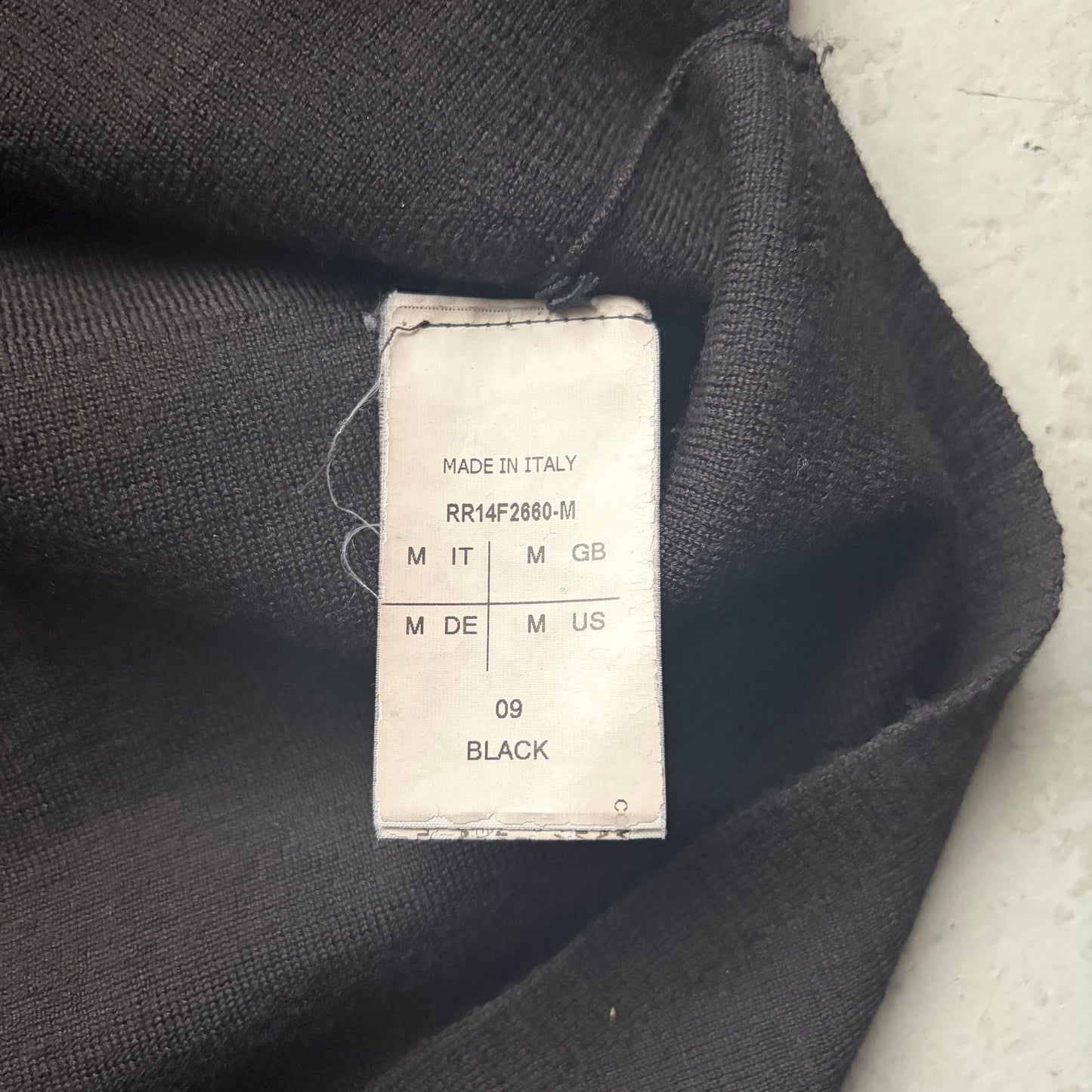 Rick Owens FW14 Moody Black Turtle Neck (M)