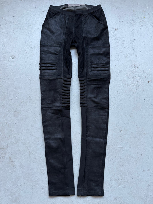 Rick Owens FW15 SPHINX Blistered Lamb Leather Nagakin Leggings (42)