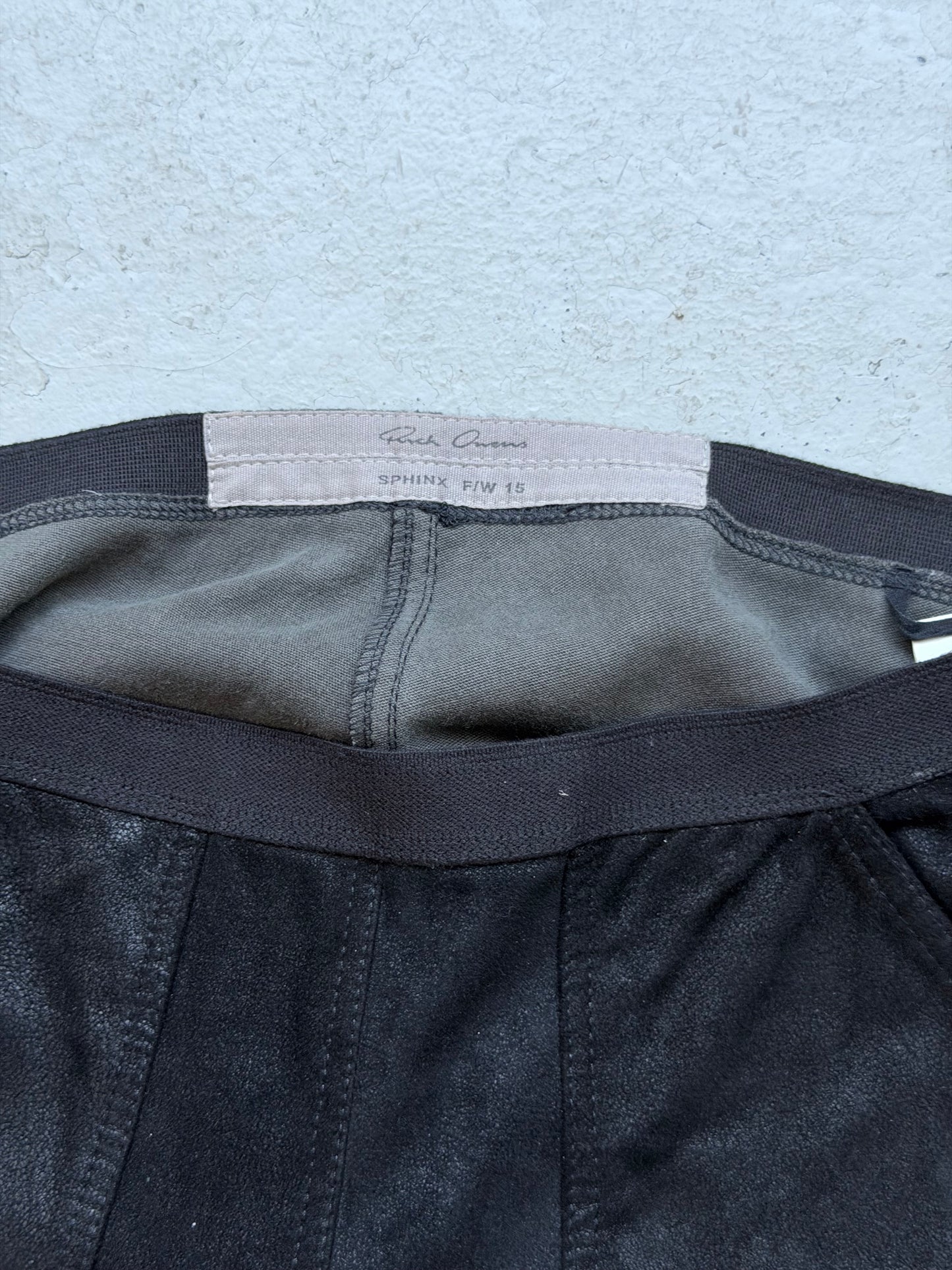 Rick Owens FW15 SPHINX Blistered Lamb Leather Nagakin Leggings (42)