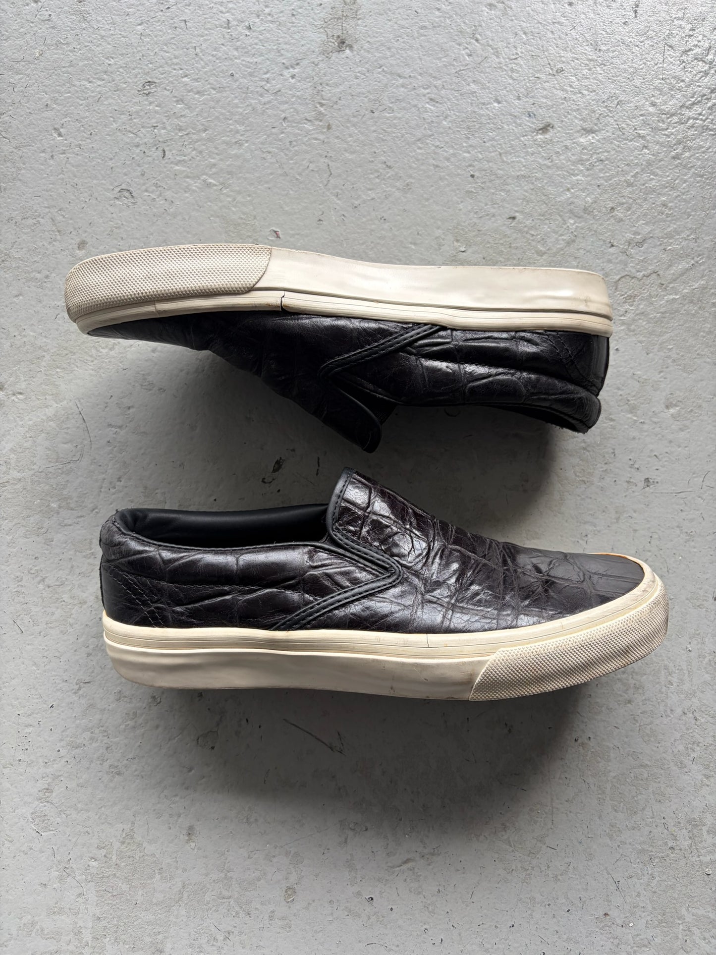 Junya Watanabe x Comme Des Garcons Leather Slip On Sneakers (XS)
