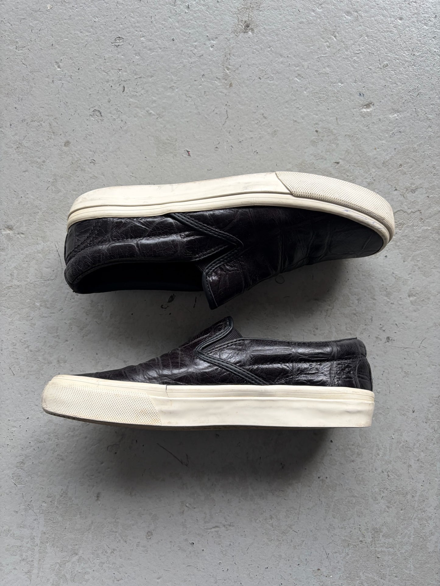 Junya Watanabe x Comme Des Garcons Leather Slip On Sneakers (XS)