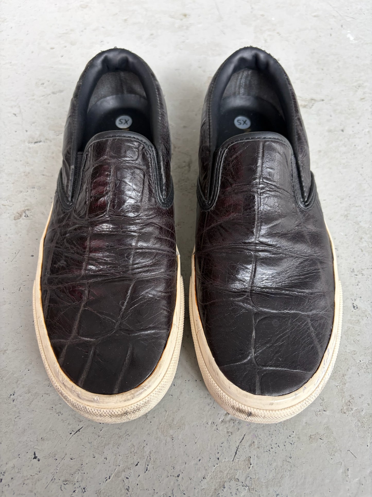 Junya Watanabe x Comme Des Garcons Leather Slip On Sneakers (XS)